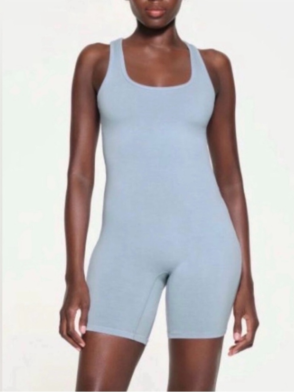 SKIMS Outdoor Mid Thigh Romper One Piece Bodysuit - NWOT - M - Color: Denim
